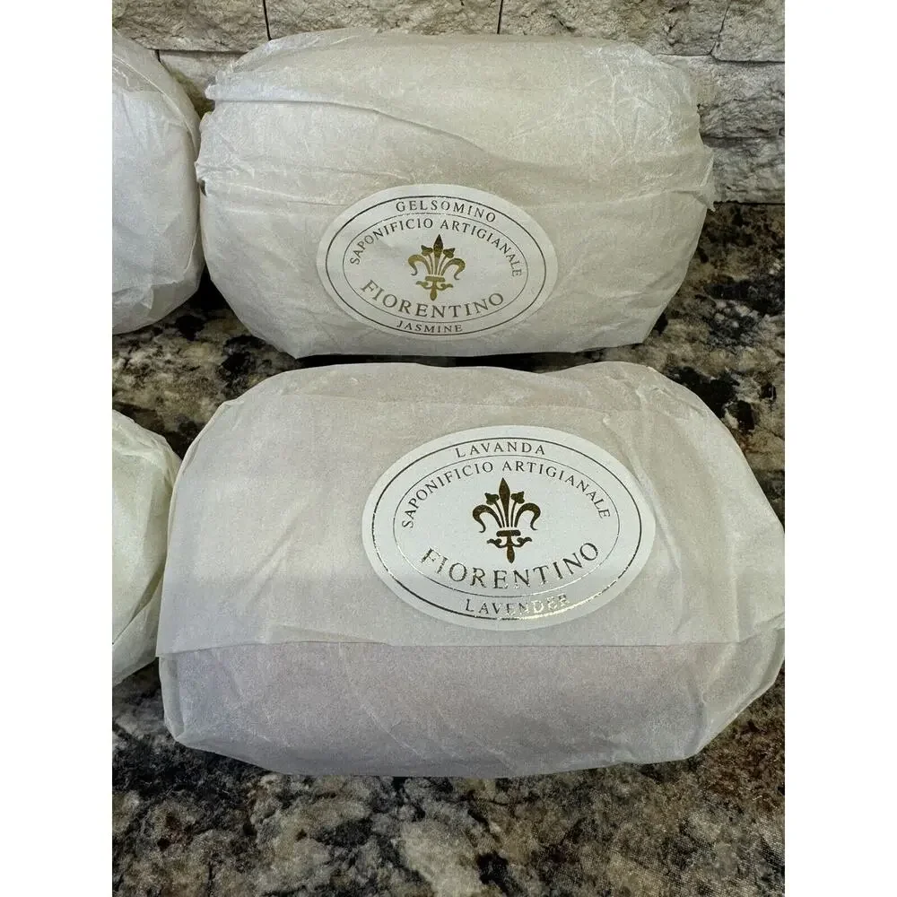 SAPONIFICIO ARTIGIANALE FIORENTINO 4 pc SOAPS- Almond, Jasmine, Verbena,Lavender
